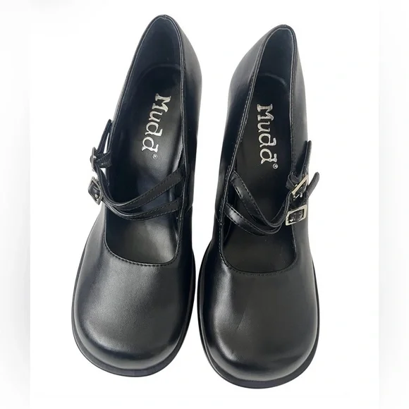 Y2K Mudd Women's Black Mary Jane Platform Heels - Size 7.5 - Picture 6 of 10